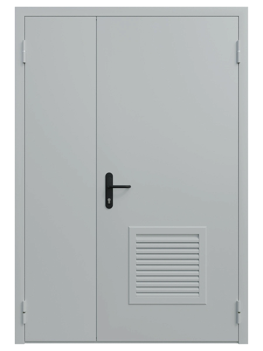 Двупольная техническая универсальная дверь с решеткой