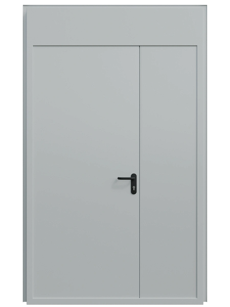 Двупольная техническая дверь 2000x3050 с фрамугой 1000, металл 1.5, антипаника Apecs
