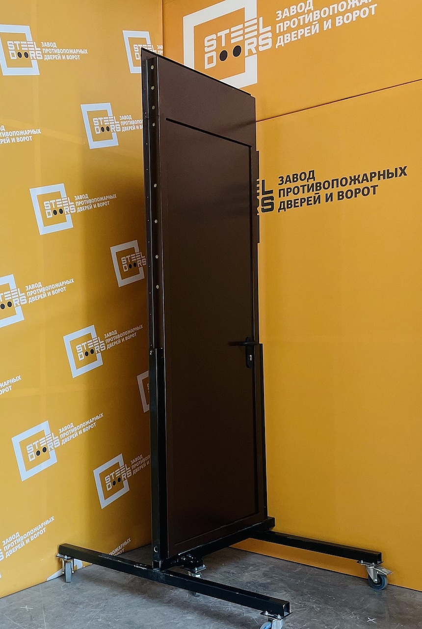 Однопольная глухая противопожарная дверь ei 60 с фрамугой, металл 1.2 мм, фрамуга 450 мм