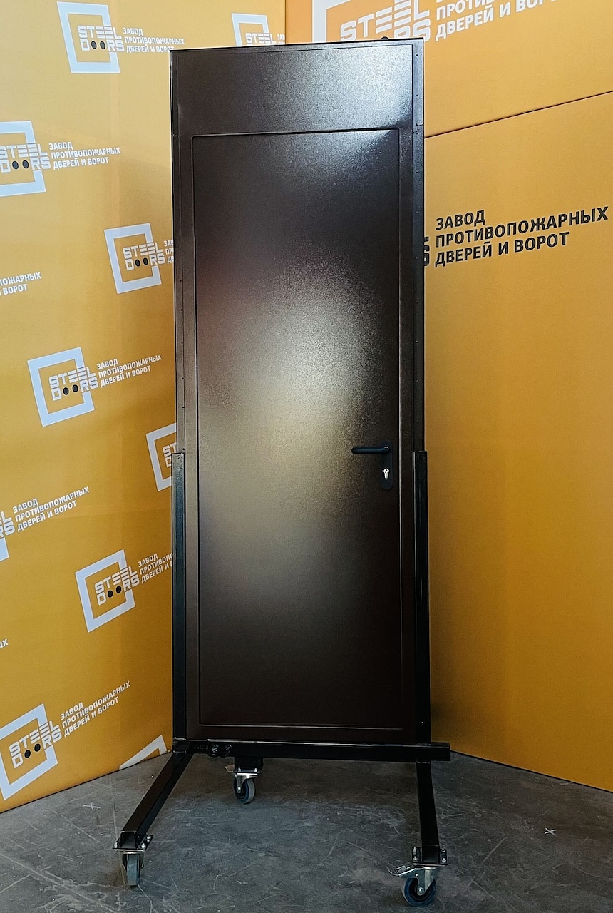 Однопольная глухая противопожарная дверь ei 60 с фрамугой, металл 1.5 мм, фрамуга 950 мм