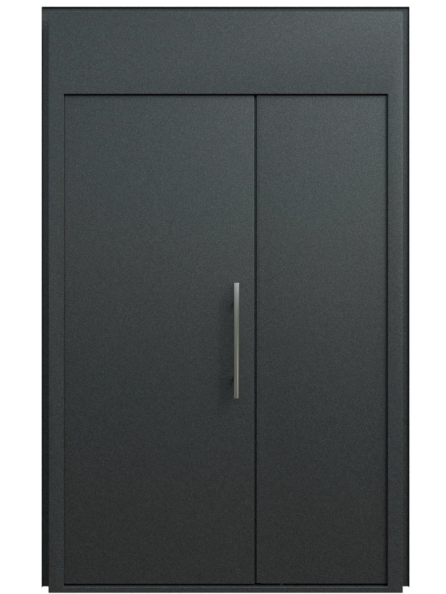 Двупольная подъездная дверь 1200x3050, фрамуга 1000