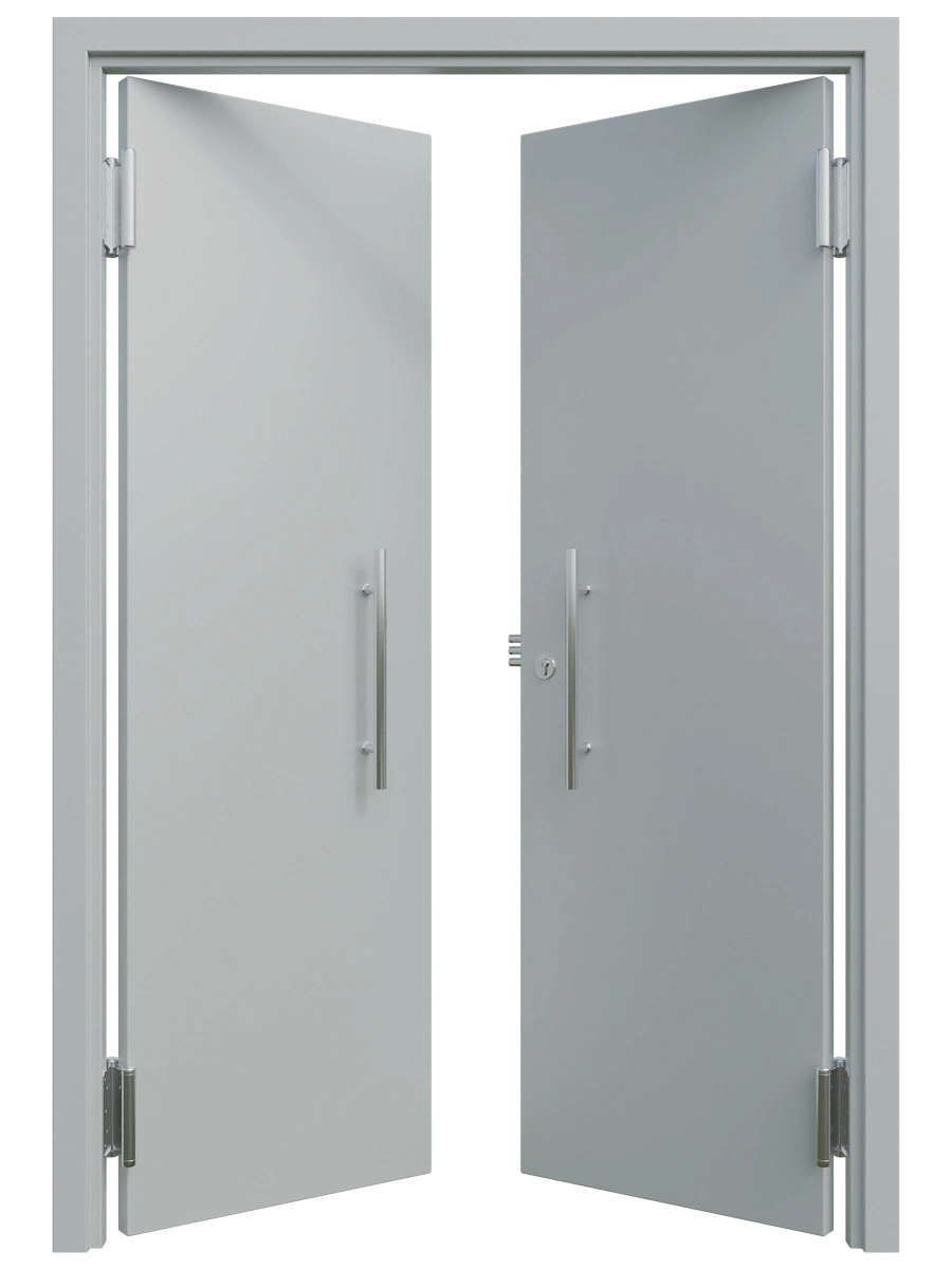 Двупольная маятниковая дверь глухая 1200x2050, металл 1.5