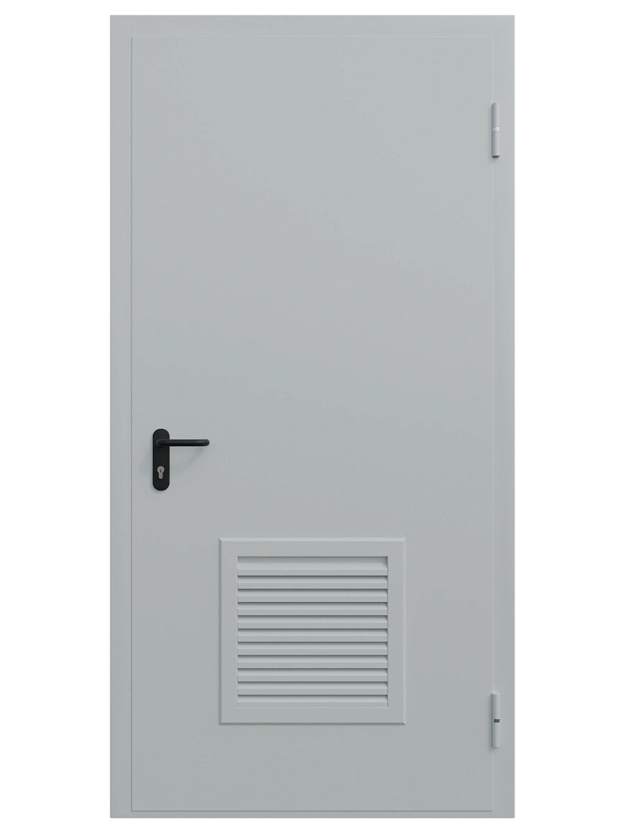 Однопольная техническая дверь с решеткой
