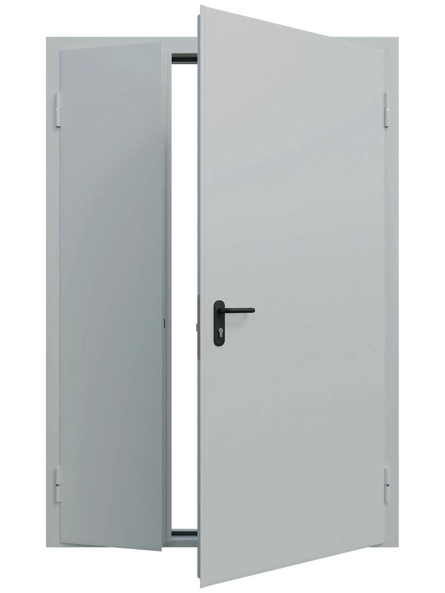 Двупольная глухая противопожарная дверь ei 60 1200х2050, металл 1.5 мм, цвет Муар