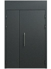Двупольная подъездная дверь с фрамугой