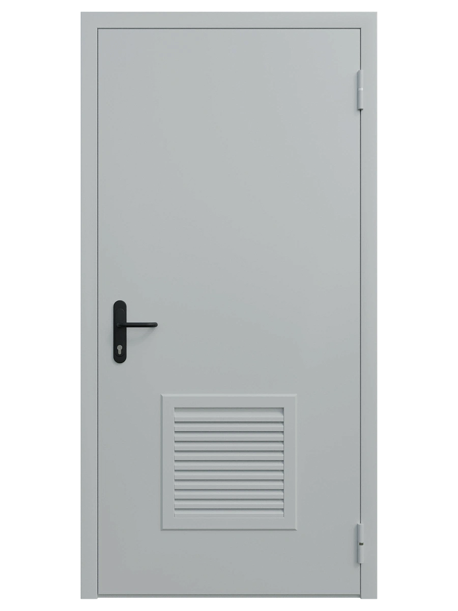 Однопольная техническая универсальная дверь с решеткой