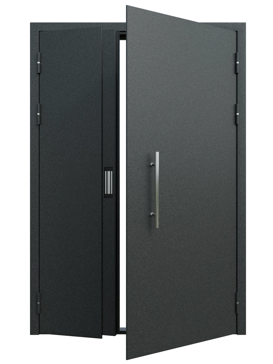 Двупольная подъездная дверь 1200x2050, металл 1.5